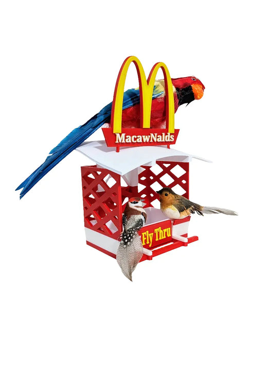 MacawNalds Fly Thru bird feeding table station smaller sized feeder tray for Indoor aviary cage or outdoor use with bracket & Ikea skadis My Store