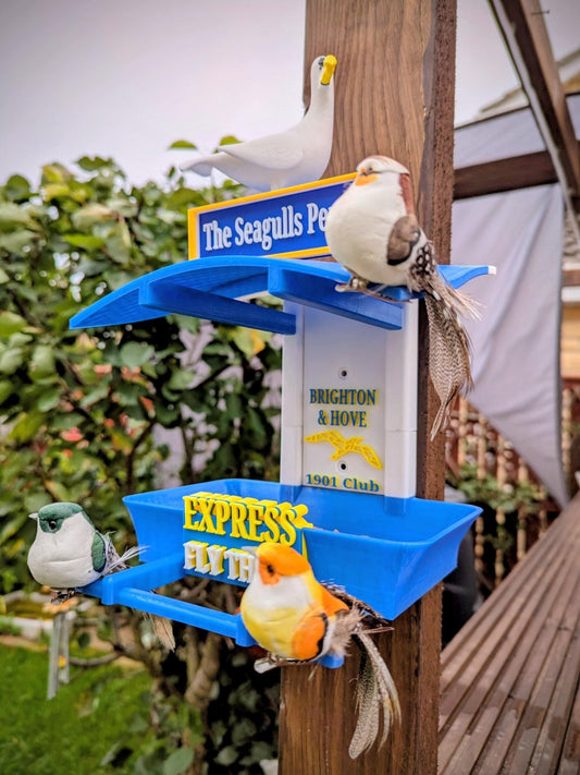 Brighton and Hove Garden Bird Feeding Station - Garden Decor and Wild Bird Food Feeder Gift for albion Fan - seagulls supporter present. - Chaddyverse