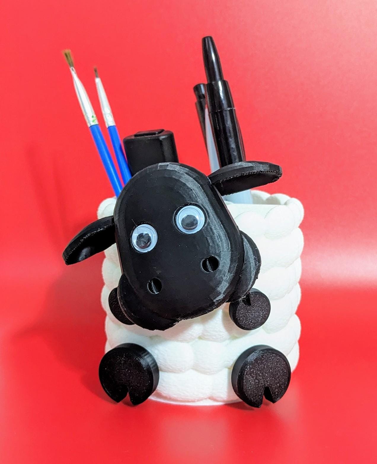 Cute sheep pen pot holder desk or office organiser - Chaddyverse