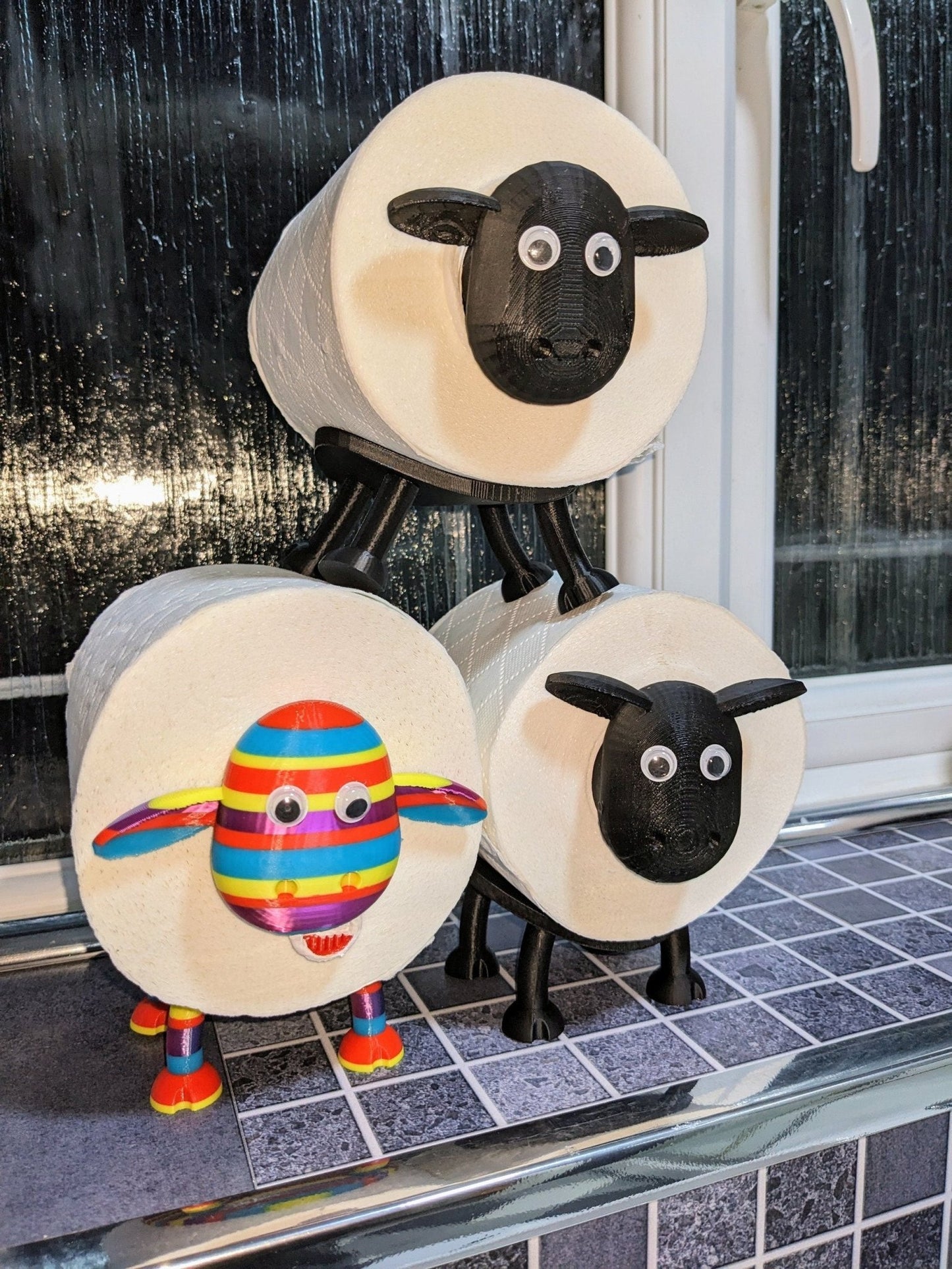 Ewe - Gene the rainbow sheep spare toilet roll holder. - Chaddyverse