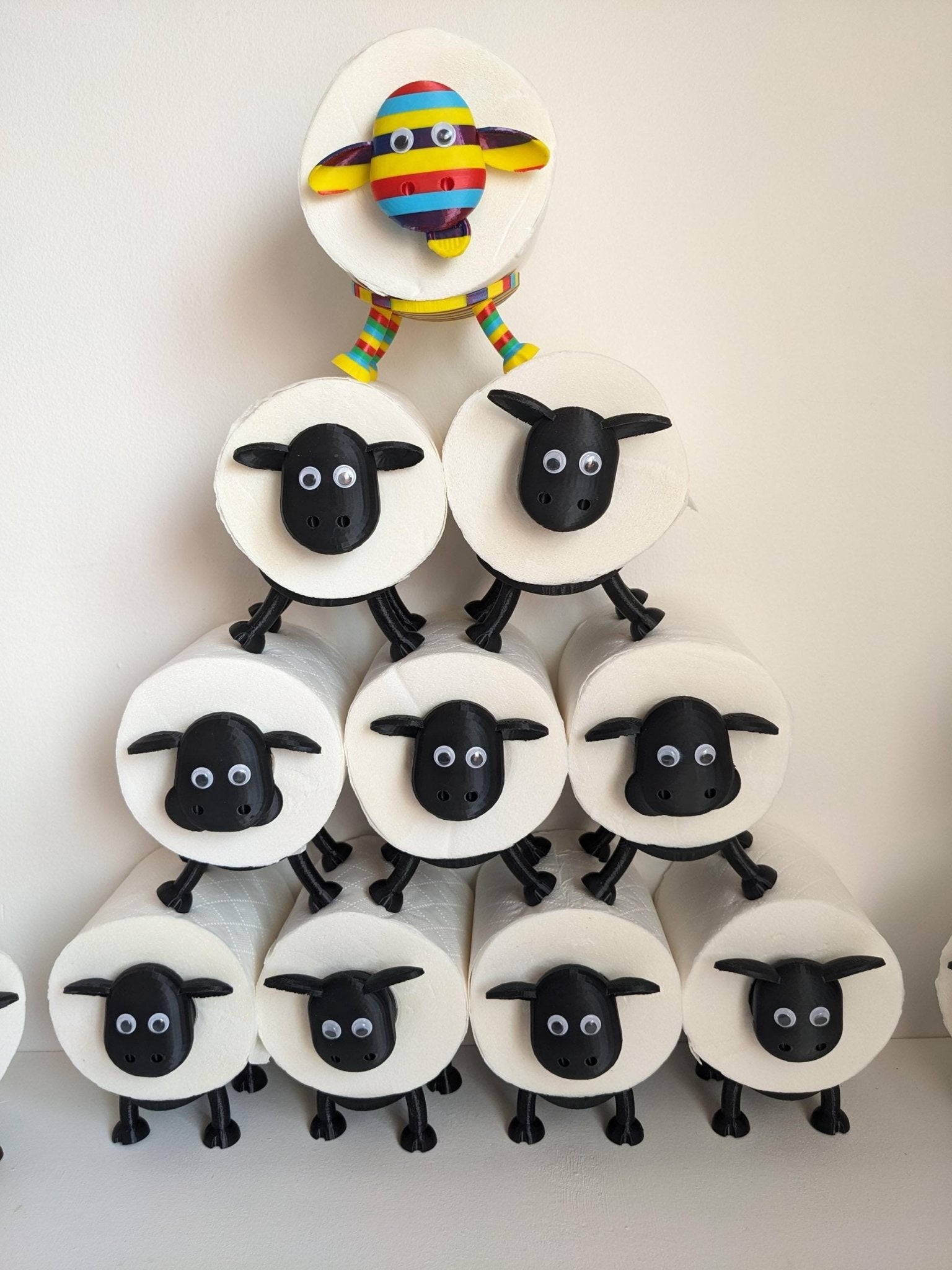 Ewe - Gene the rainbow sheep spare toilet roll holder. - Chaddyverse
