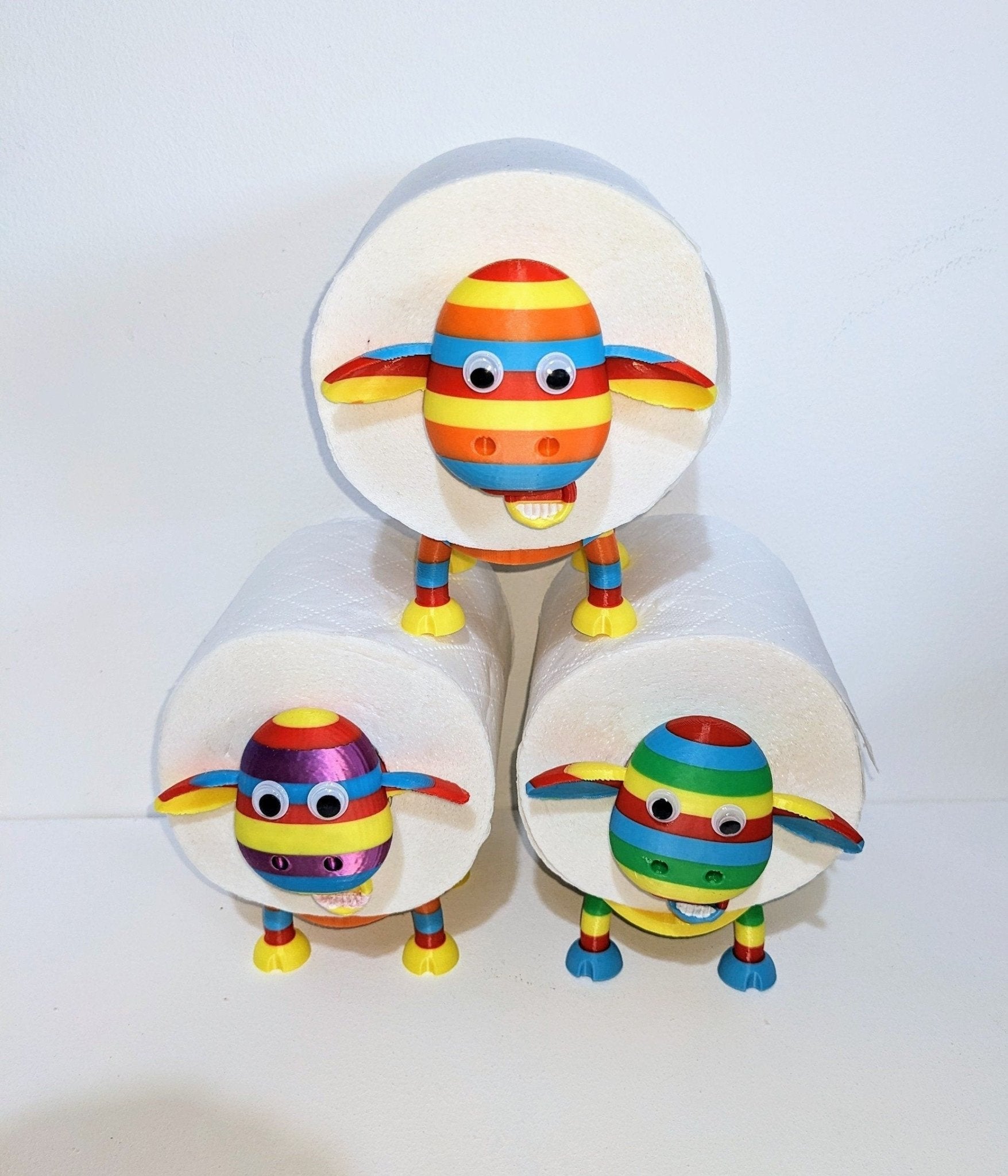 Ewe - Gene the rainbow sheep spare toilet roll holder. - Chaddyverse