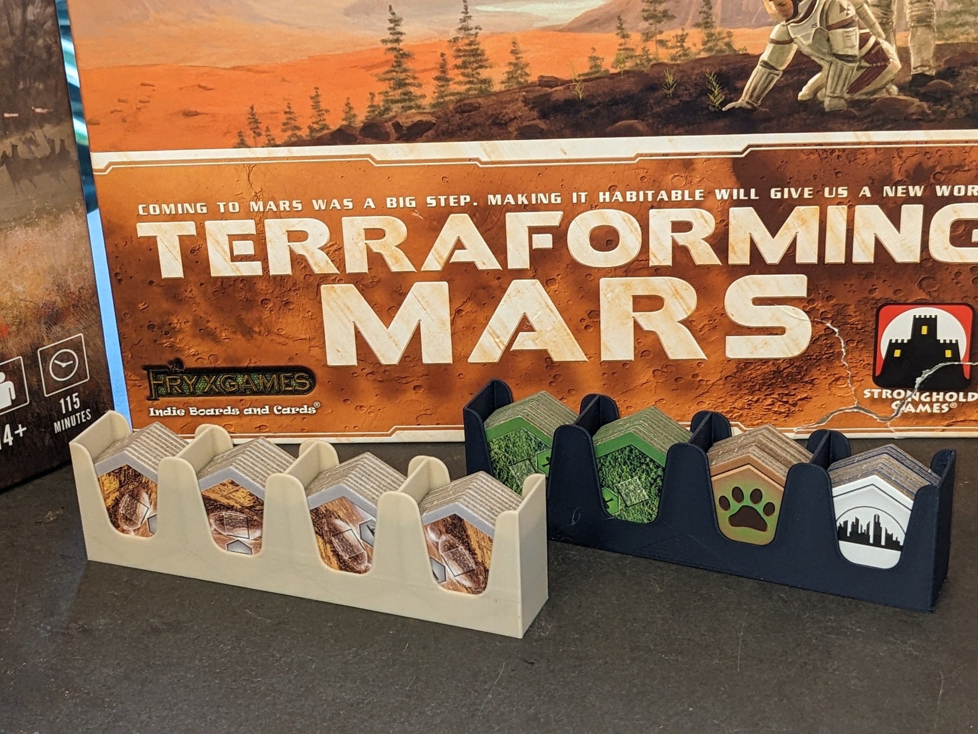 Board Game Token Drawers – 3 or 5 Drawer Set – Terraforming Mars Cube Storage – Stackable Tabletop Organiser – Multicolour or Single Colour