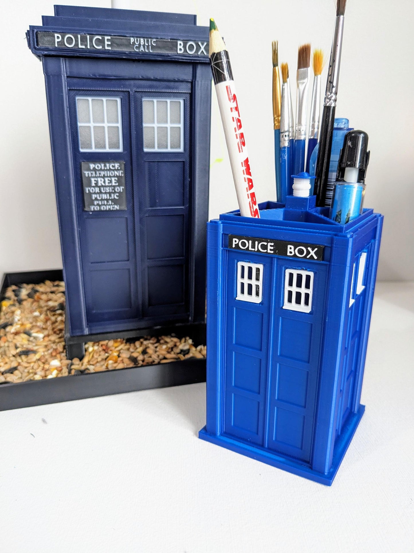 Tardis Night light Dr Who themed 1 watt white USB powered led bulb. Police Telephone public phone box hand made in Navy or Medium Blue