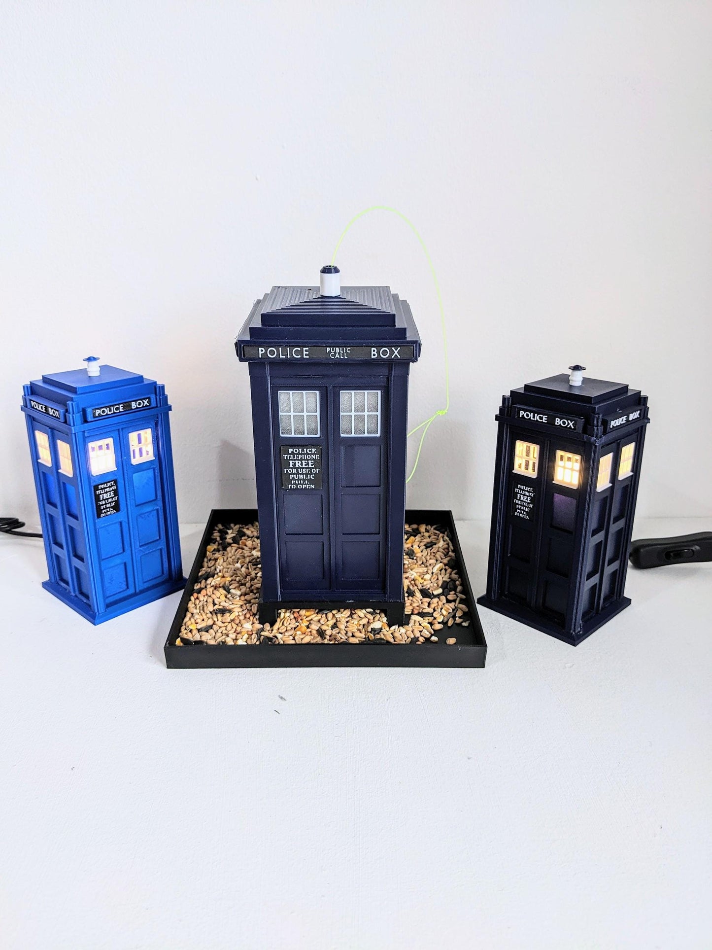 Tardis Night light Dr Who themed 1 watt white USB powered led bulb. Police Telephone public phone box hand made in Navy or Medium Blue
