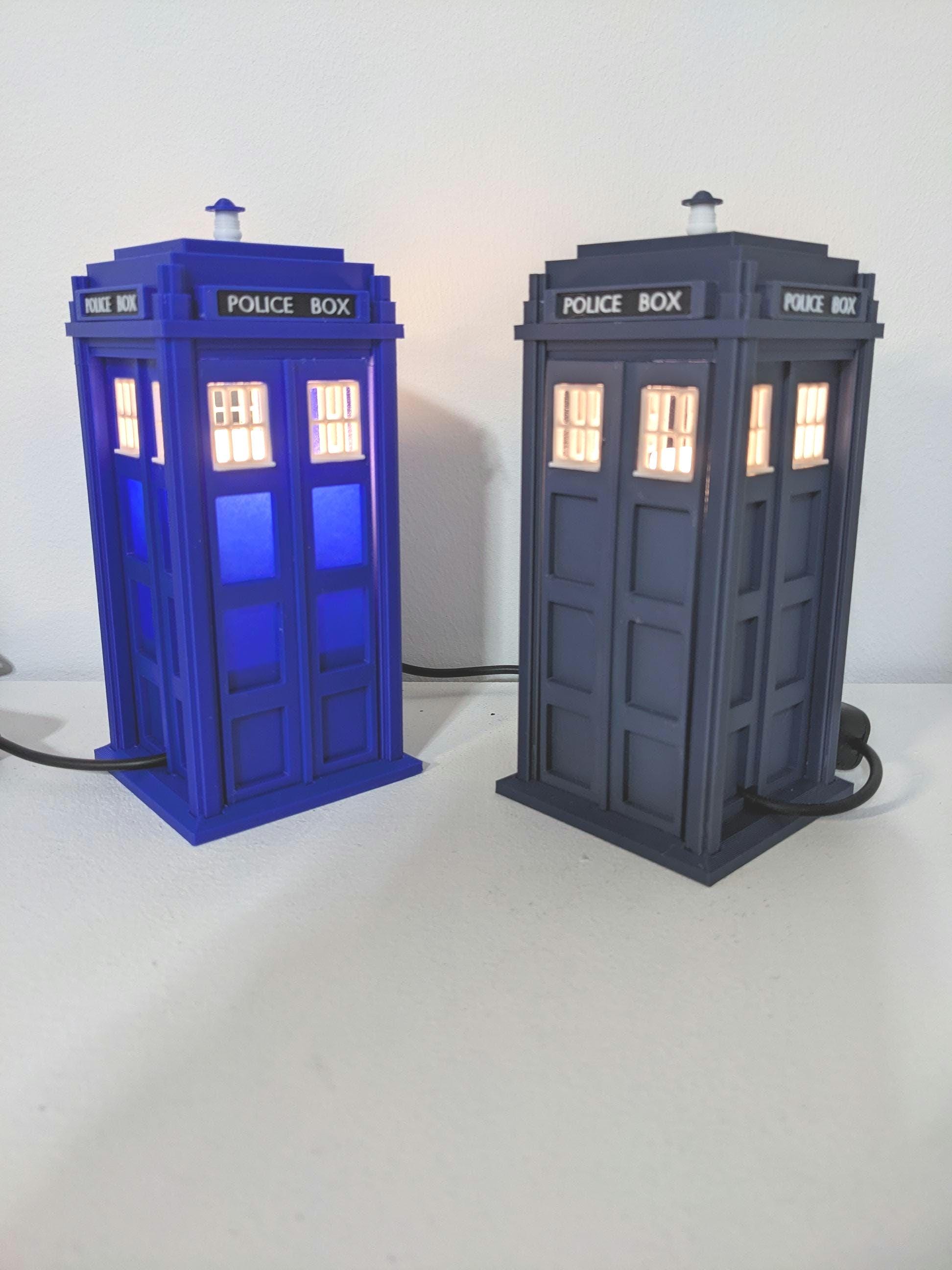 Tardis Night light Dr Who themed 1 watt white USB powered led bulb. Police Telephone public phone box hand made in Navy or Medium Blue