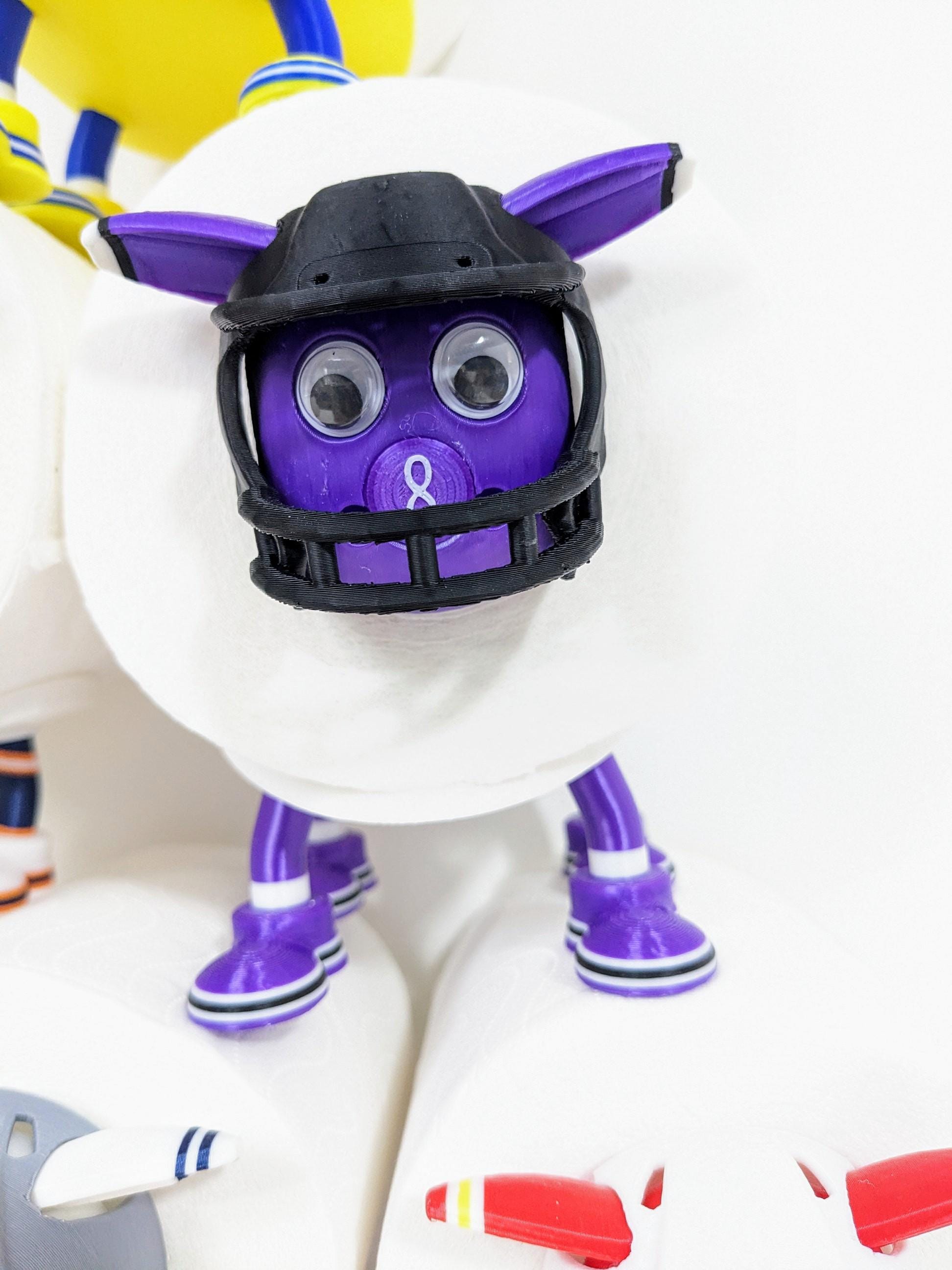 Baltimore Ravens American football sheep spare toilet roll holder, NFL themed restroom accessory personalised Jersey number & helmet