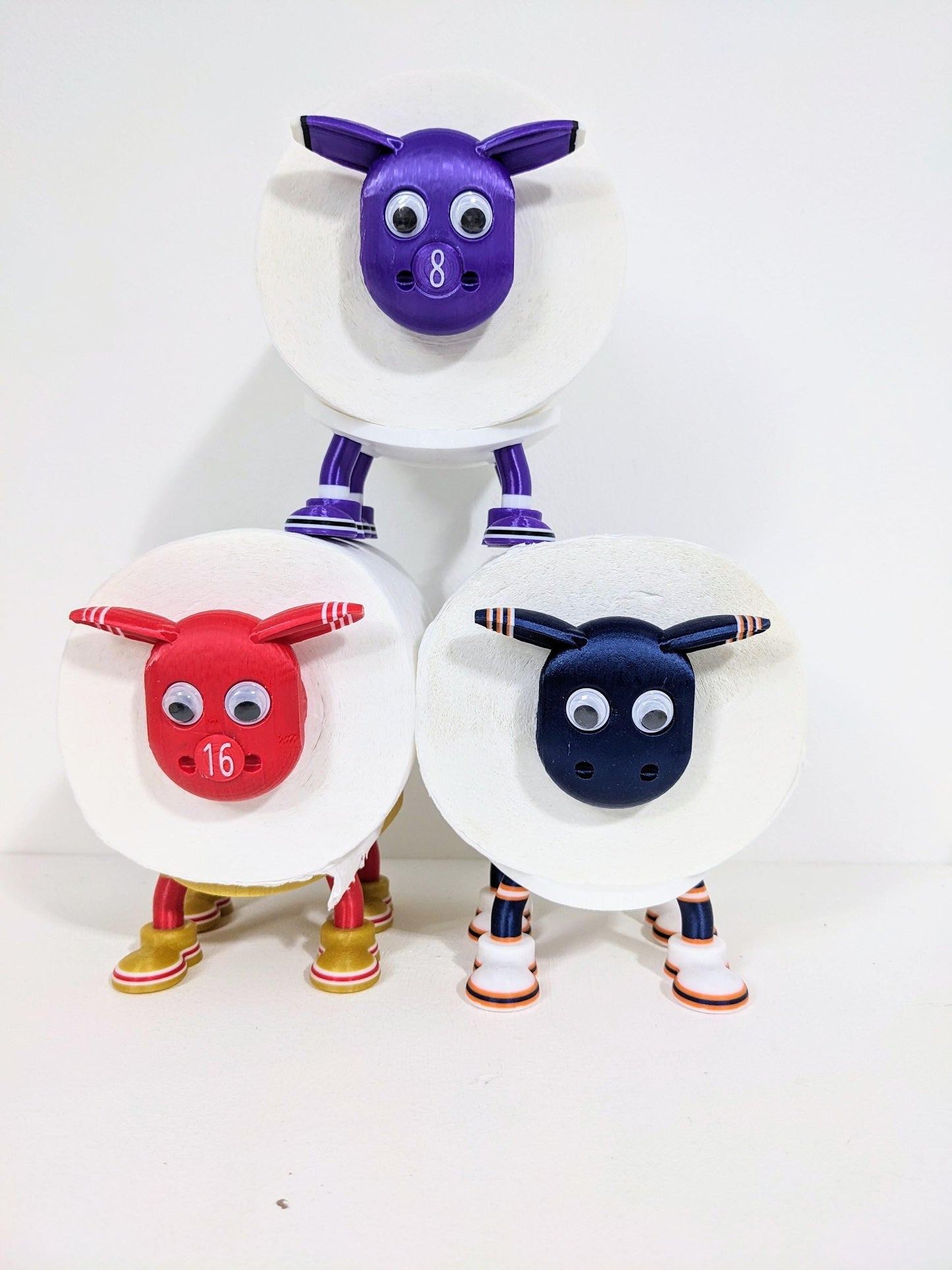 Baltimore Ravens American football sheep spare toilet roll holder, NFL themed restroom accessory personalised Jersey number & helmet