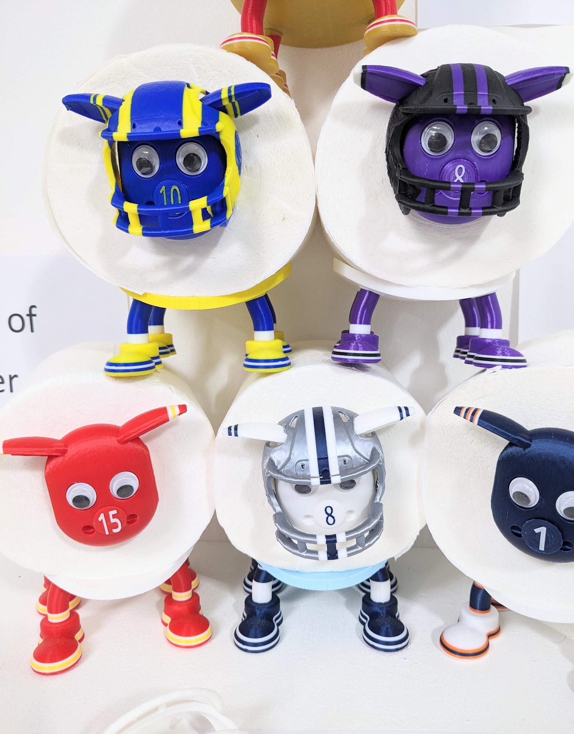 Baltimore Ravens American football sheep spare toilet roll holder, NFL themed restroom accessory personalised Jersey number & helmet