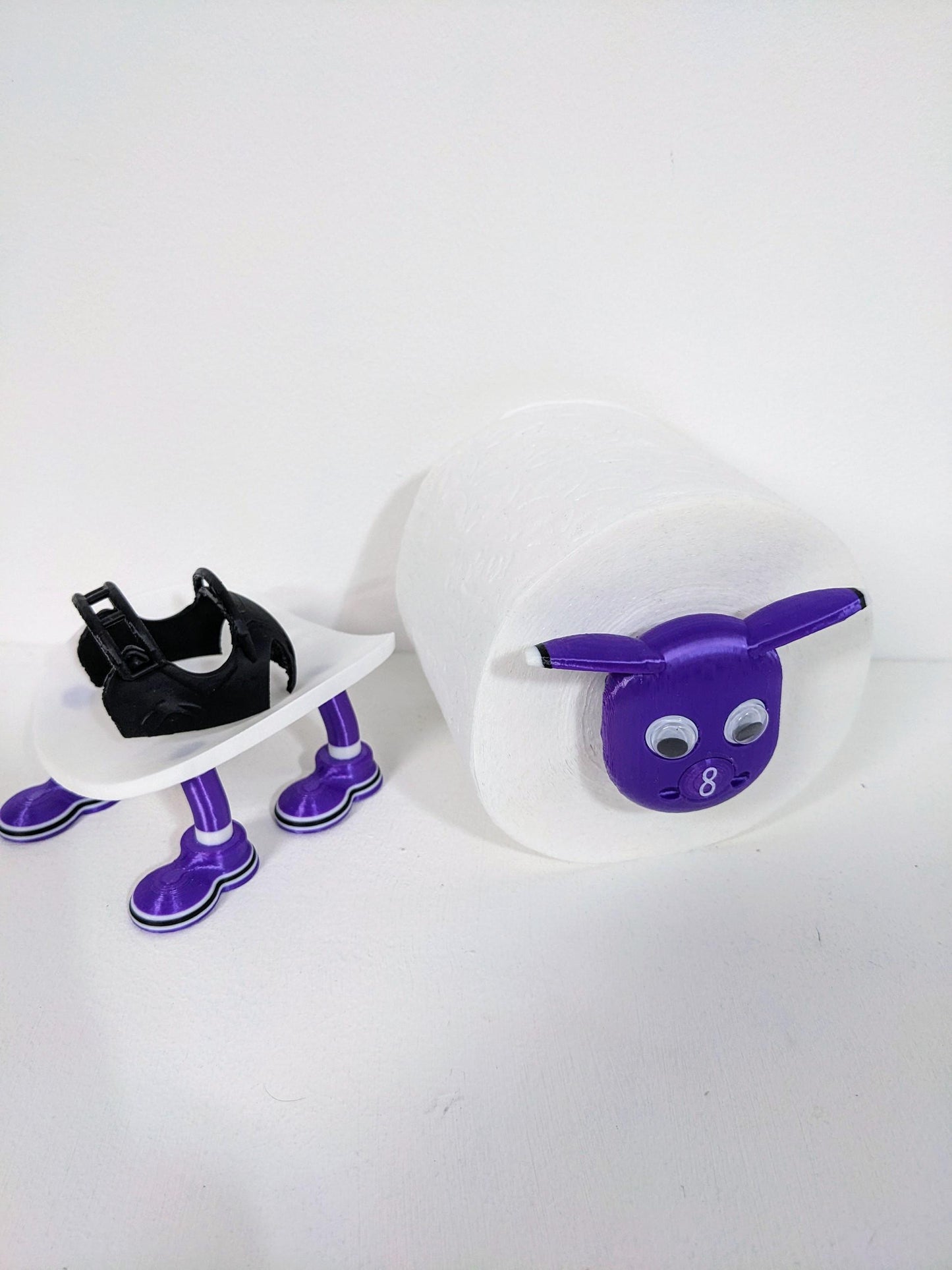 Baltimore Ravens American football sheep spare toilet roll holder, NFL themed restroom accessory personalised Jersey number & helmet