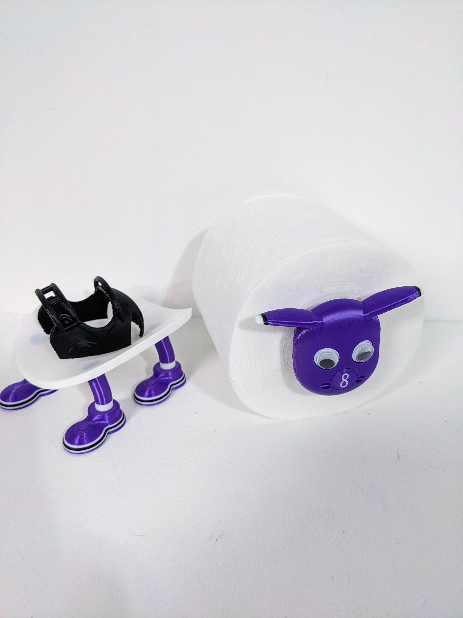 Baltimore Ravens American football sheep spare toilet roll holder, NFL themed restroom accessory personalised Jersey number & helmet