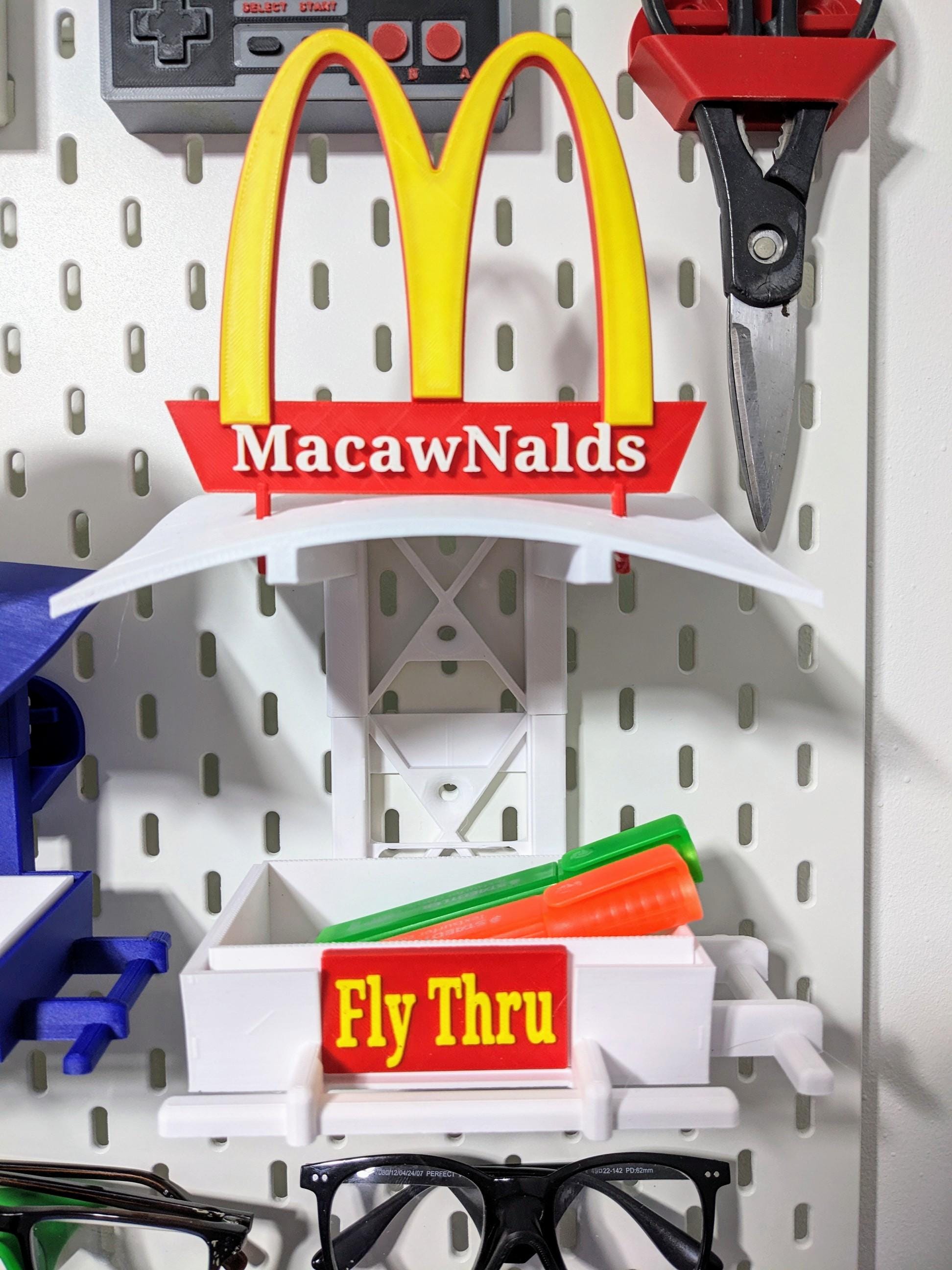 Budgie King Fly Thru caged & aviary bird feeder. Canaries Finches Parrots Lovebirds Cockatiel seed tray . Ikea Skadis compatable holder