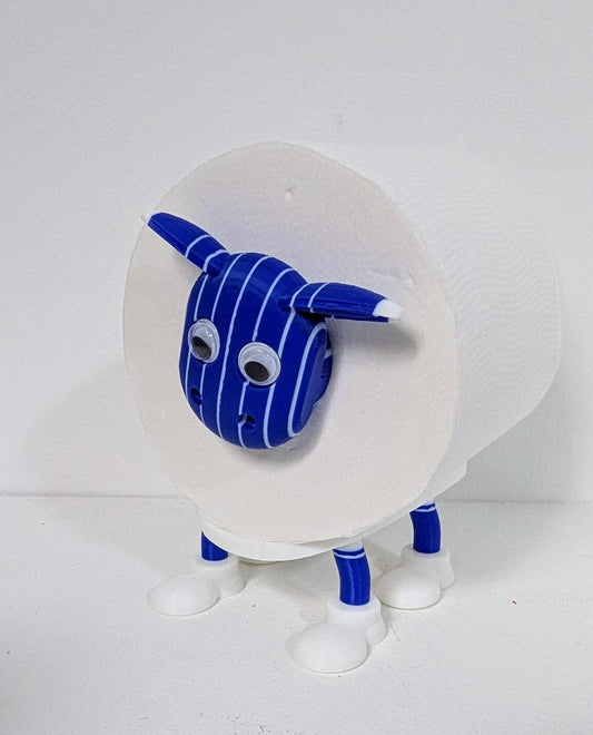 Cardiff City FC 2025 welsh Premier Sheep spare toilet roll holder or tissue dispenser with the bluebirds customised football boots