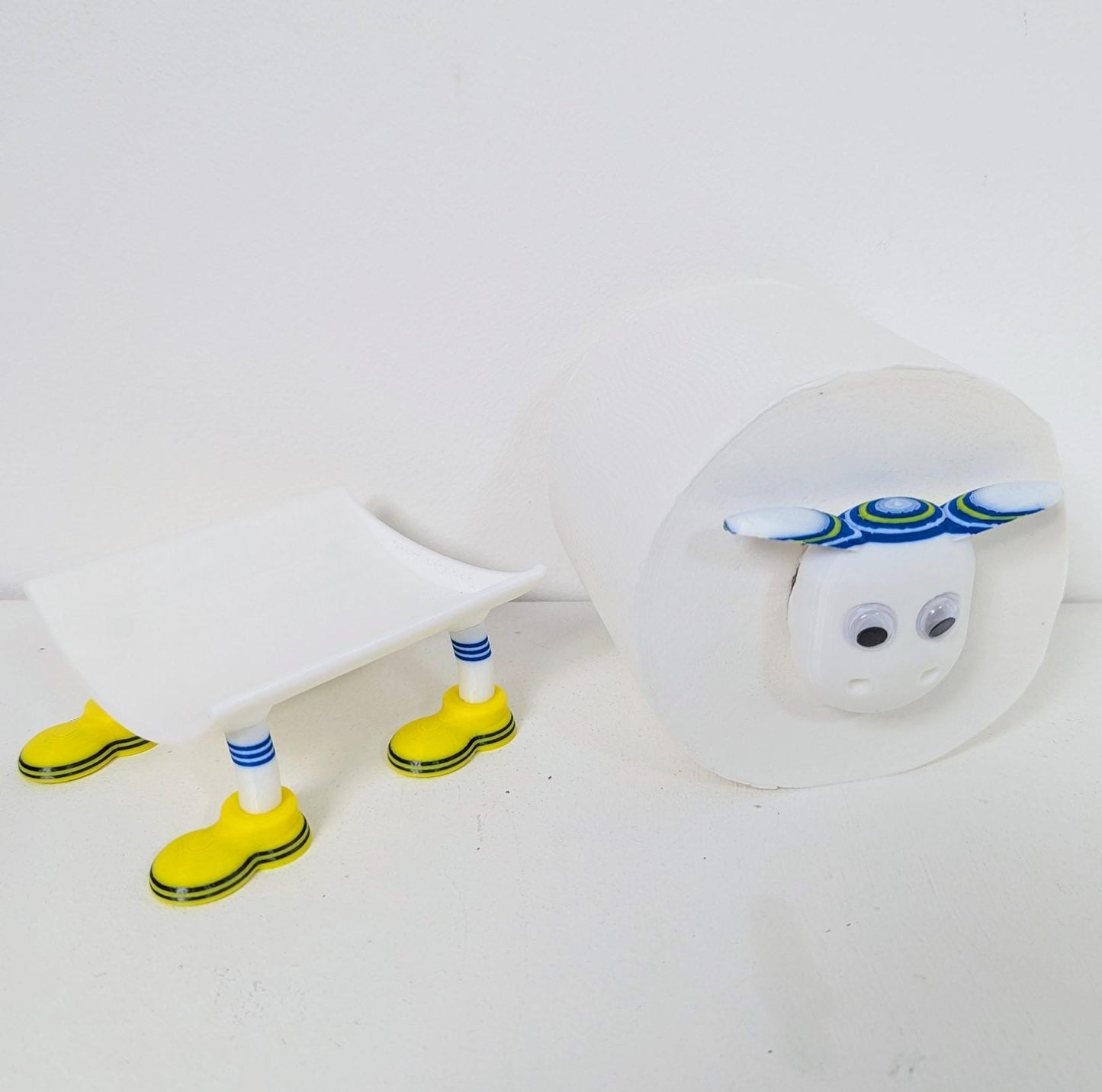 Leeds United 2025 Champion Sheep spare toilet roll holder with customised choice of football boots