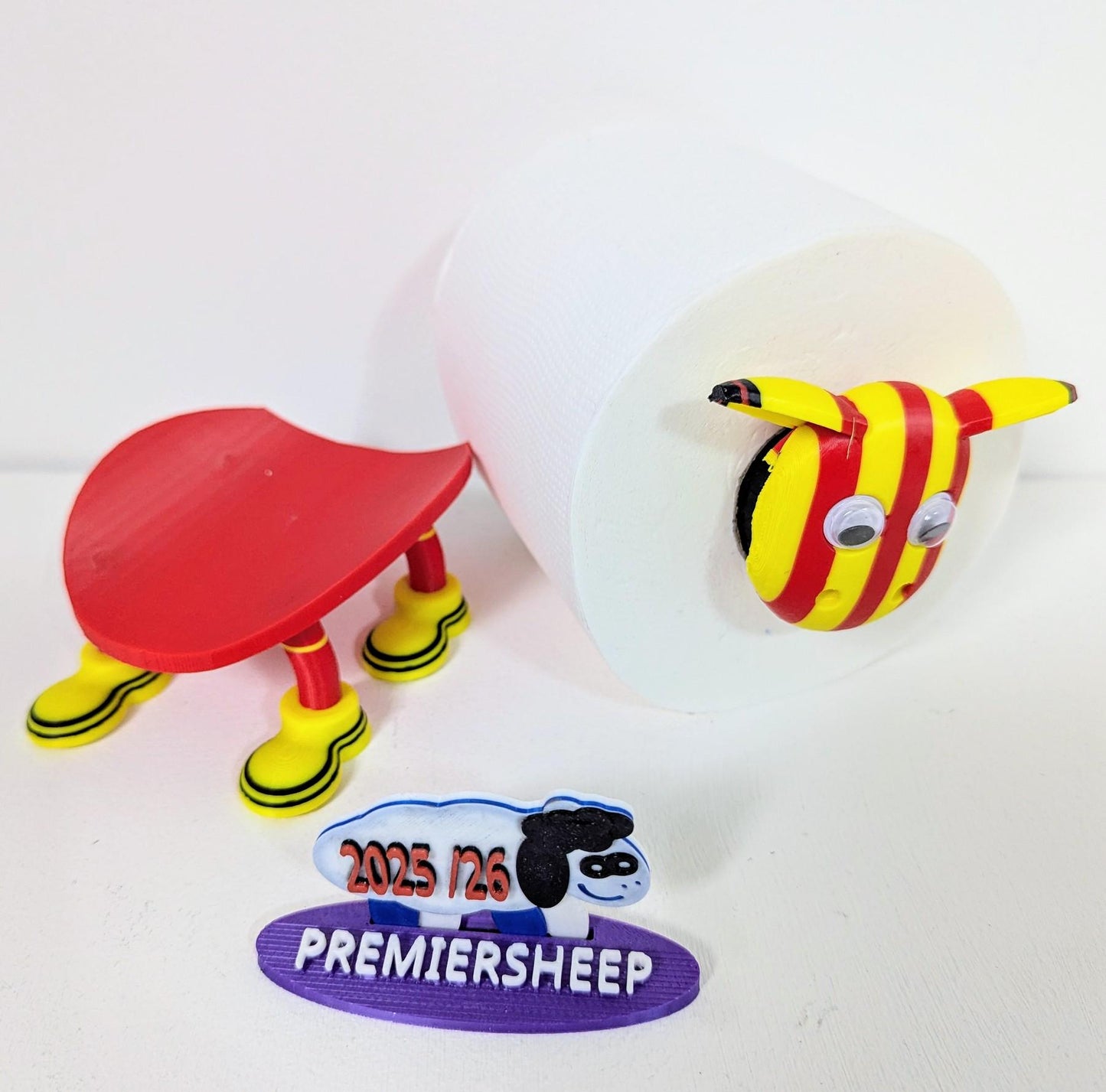 Watford 2025 Champion Sheep spare toilet roll holder or tissue dispenser with customised choice of hornets football boots