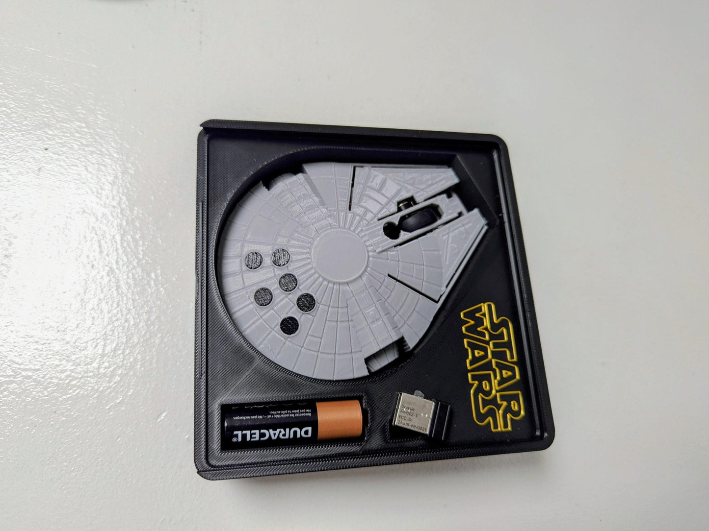 Millenium Falcon Wireless Mouse, with Optional S Wars display case. Great Sci fi galactic empire present