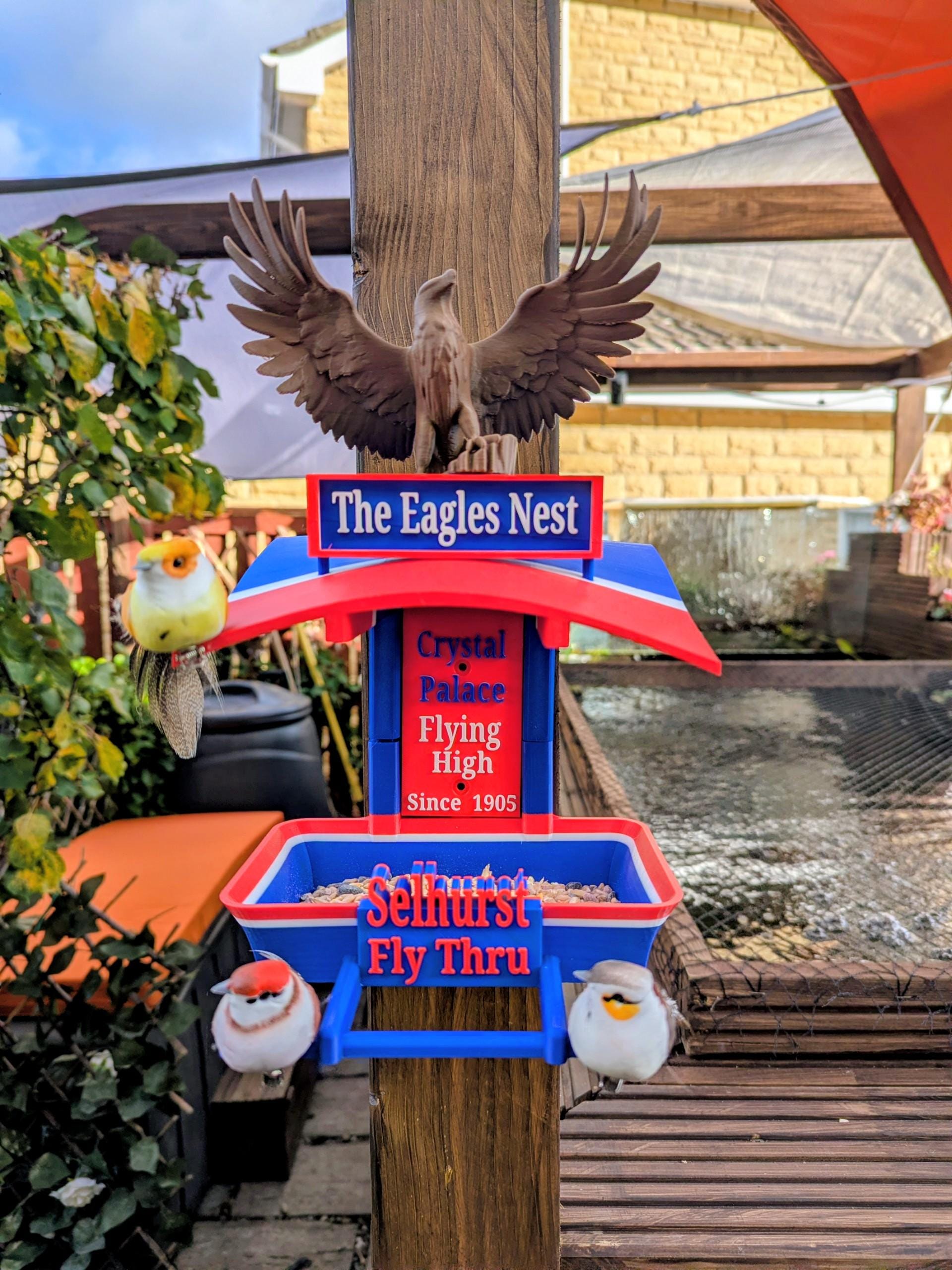 Crystal Palace Bird Feeder , The Eagles Nest, Selhurst Fly-Thru , Flying High Since 1905 Garden Gift for Palace Fans