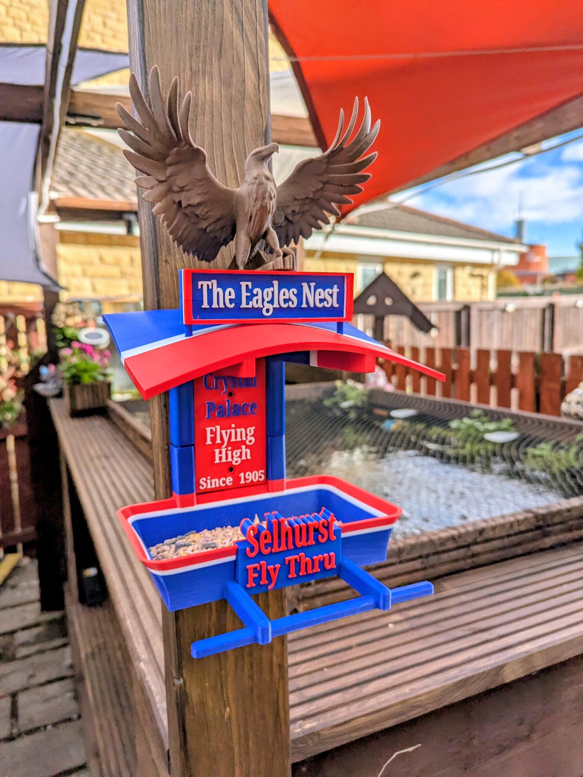Crystal Palace Bird Feeder , The Eagles Nest, Selhurst Fly-Thru , Flying High Since 1905 Garden Gift for Palace Fans
