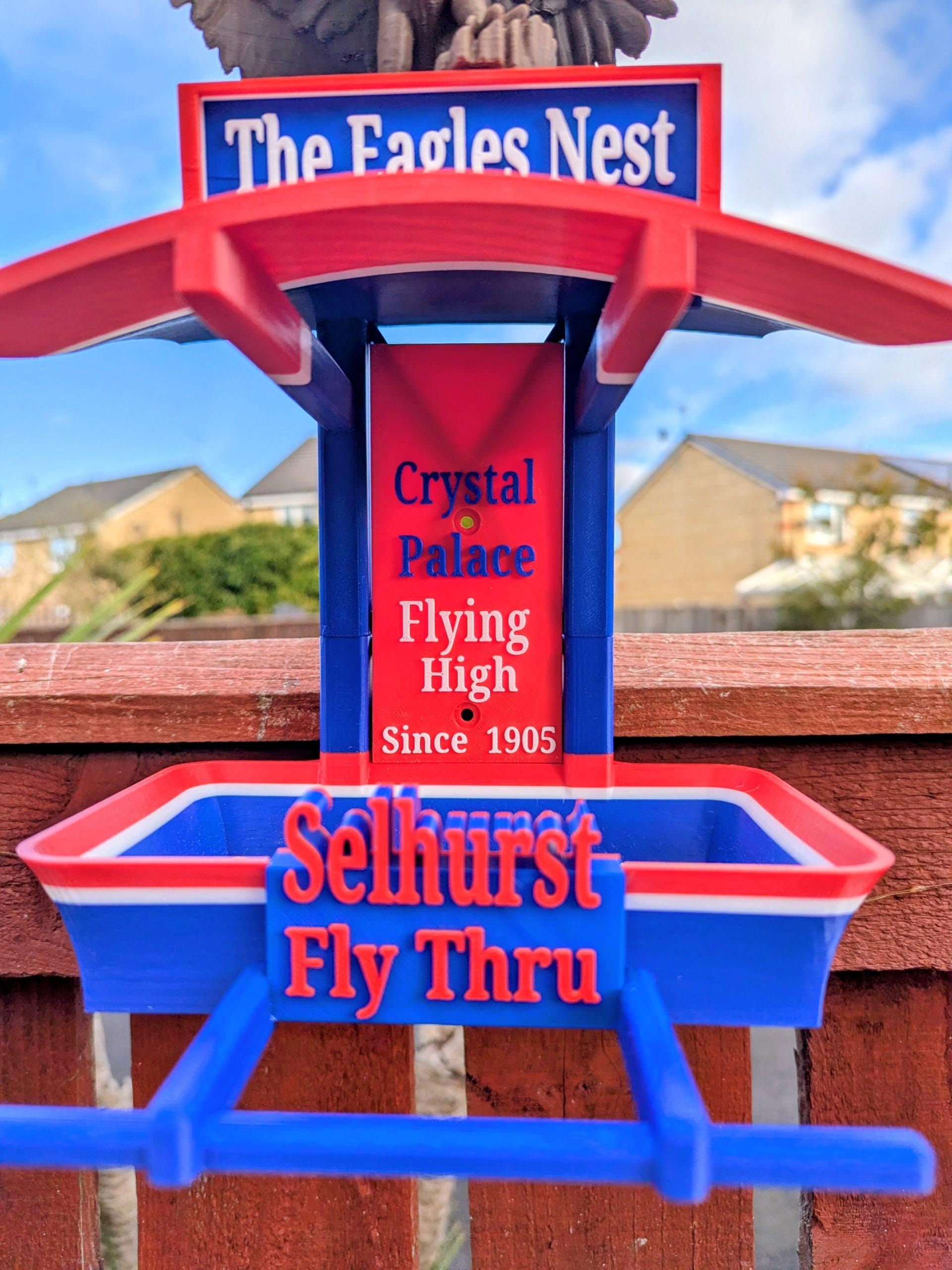 Crystal Palace Bird Feeder , The Eagles Nest, Selhurst Fly-Thru , Flying High Since 1905 Garden Gift for Palace Fans