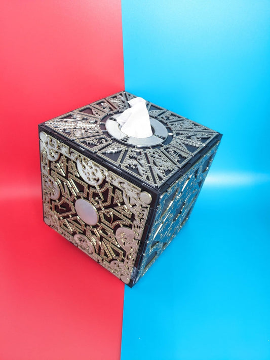 Large Hellraiser cube, non functioning Lament configuration. Tissue box holder or storage box - Chaddyverse