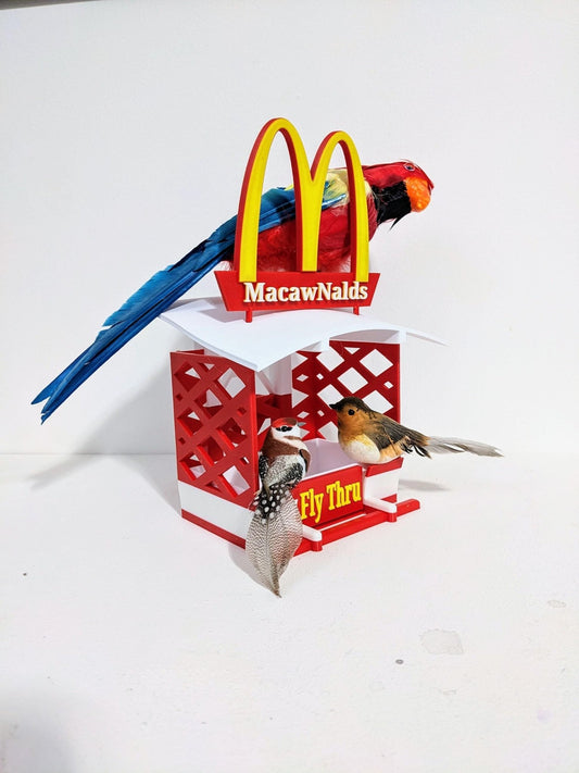 MacawNalds Fly Thru Bird Feeder: Small Bird Feeding Station - Chaddyverse