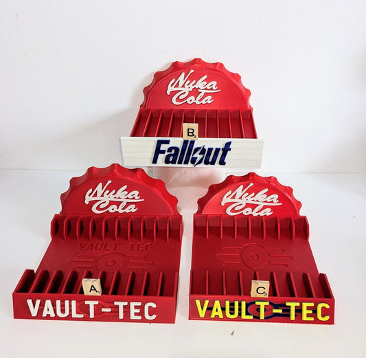 Nuka Cola Video game holder Fallout, Xbox one 360 Playstation 2 Ps 3 4 5 Sega Saturn Game Cube Wii DVD Blu Ray - Chaddyverse