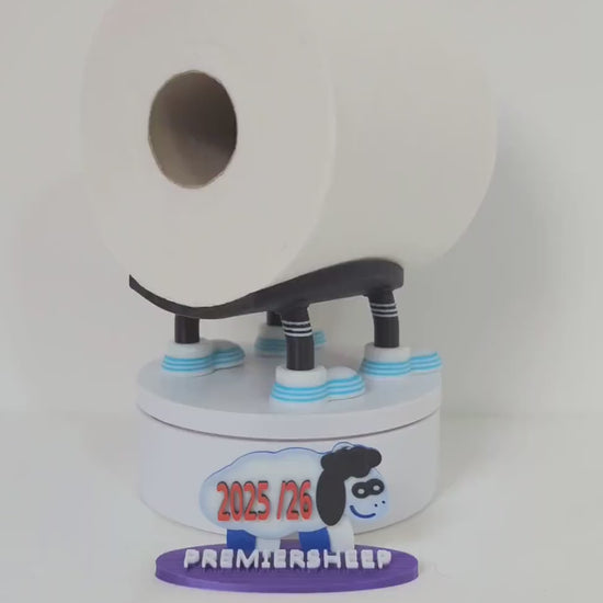 Premiersheep Newcastle United Toilet roll holder featuring the "Shepherds Check" and "Greggs blue" trim for the 2025/26 season Universal fit