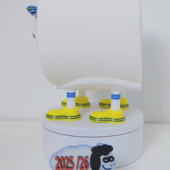 Premiersheep Leeds United Toilet Roll Holder – New 2025/26 Football Fan Gift – Universal Fit – Custom Boots