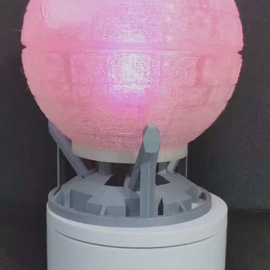 Death star night light, with optional colour changing remote control. A star wars must have collectable lamp, hand made in the UK.