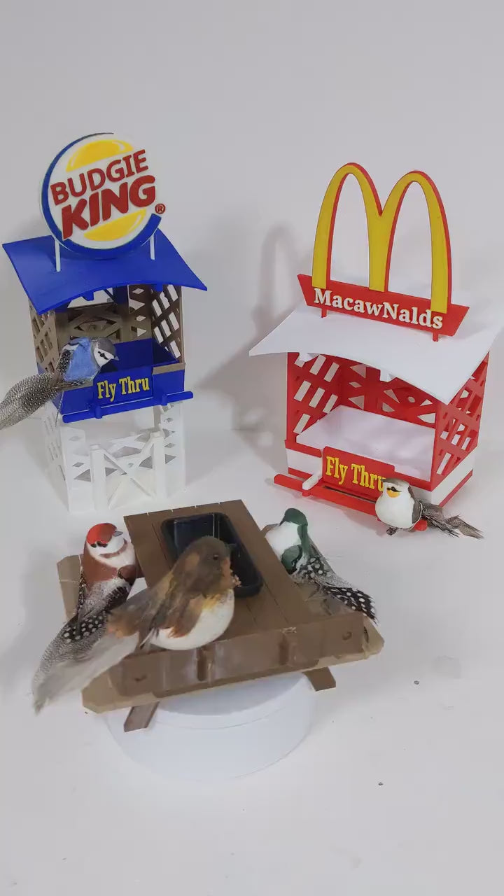 MacawNalds Fly Thru Bird Feeder: Small Bird Feeding Station