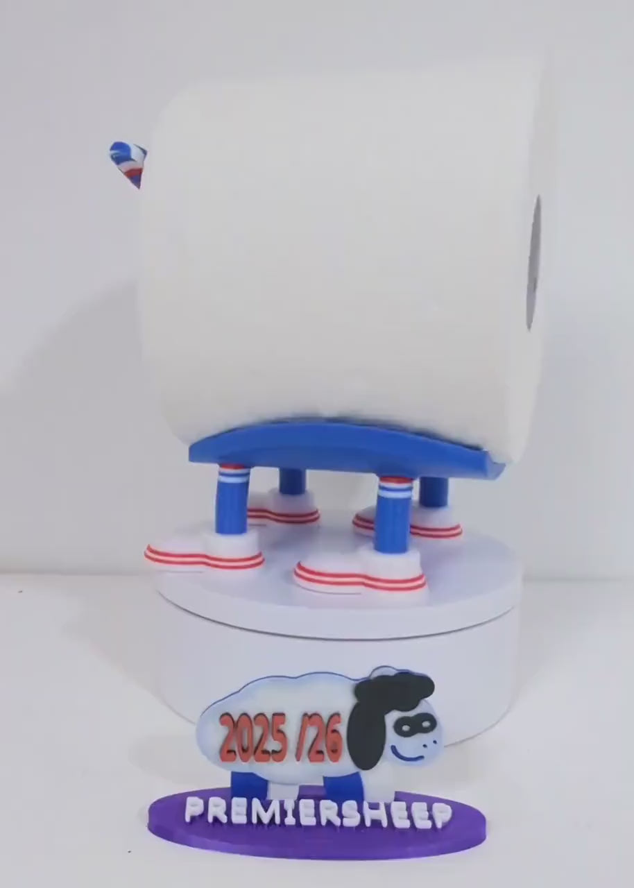 Premiersheep Crystal Palace Toilet Roll Holder – New 2025/26 Football Fan Gift – Universal Fit – Custom Boot option