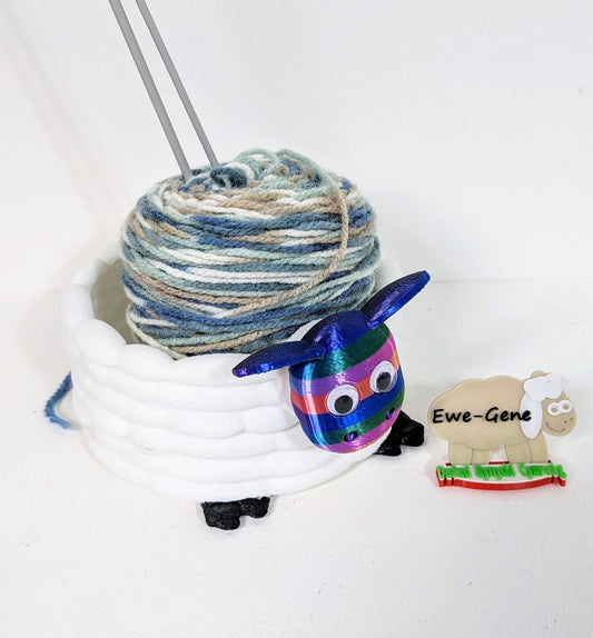 Woolly sheep Yarn Bowl for small - medium balls of wool . knitting or crocheting - Chaddyverse